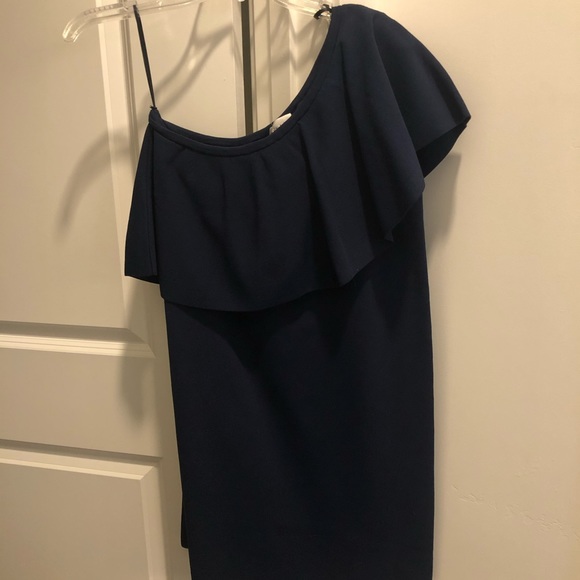NEW Milly 1 Shoulder Flounce Dress Size M - Picture 6 of 10